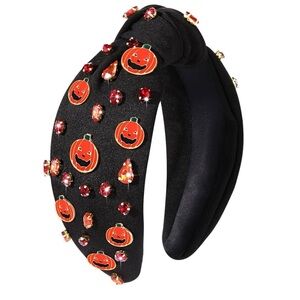 Halloween Pumpkin Embellished Black Headband